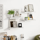 Venusmiles Floating Shelves for Wall, Wall Mounted Shelves with Invisible Brackets, 3 Small Wood Floating Wall Shelf Shelves for Living Room, Bedroom, Kitchen, Bathroom (White, 15" W x 6" D x 1" H) Venusmiles