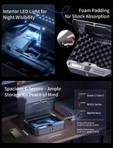 XEGIS SAFE World's 1st Palm Vein Biometric Gun Safe [0.09s Smart Unlock] [10X Military Anti-Pry/Drop] Handgun Pistol Safe with Keypad+Key Lock for Home Nightstand Bedside & Car - Space Grey XEGIS SAFE