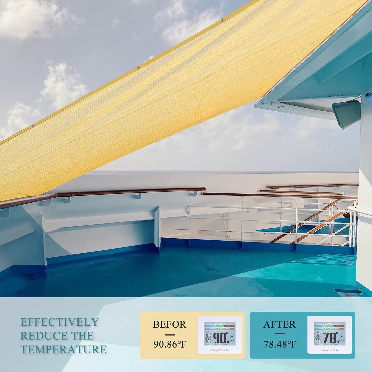 ABOSUN Outdoor Sun Shade Cloth, 10' x 14', Pergola, Deck, and Backyard Patio Sunshade with UV Protection, Heat Resistant HDPE Material, Reinforced Grommets (10x14 FT, Wheat) ABOSUN