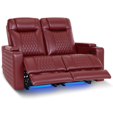 MCombo 65" Zero Gravity Oversized Power Reclining Loveseat with Adjustable Headrest for Living Room, Double Recliner Sofa with USB & Type C Port, Armrest Storage & LED Light HTS401SET MCombo