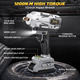 Cordless Impact Wrench 1/2 inch for DeWalt 20v Battery, Impact Wrench 900Ft-lbs(1200N.m) High Torque Brushless Electric Impact Gun, Power Impact Driver with 4-Mode Speed, LED Work Light(no battery) DIYtoolifz