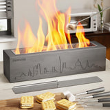 monTEK Tabletop Fire Pit, Concrete Table Top Firepit Indoor Outdoor Decor, Table Top Portable Rubbing Alcohol Fireplace Smores Maker Long Time Burning Smokeless for Patio Balcony with Extinguisher monTEK