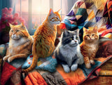 Buffalo Games - Tom Wood - Cats and Quilts - 750 Piece Jigsaw Puzzle for Adults -Challenging Puzzle Perfect for Game Nights - Finished Size is 24.00 x 18.00 Buffalo Games