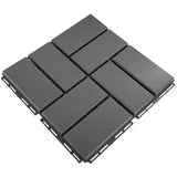 Waterproof Plastic Interlocking Deck Tiles, 9-Pack, 12"x12" | All-Weather Outdoor Flooring for Porch, Poolside, Balcony, Backyard (12''*12'', B-DarkGrey, 9) YWSHUF