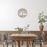 Tree of Life Wooden Wall Art Decor Wooden Wall Sculpture 11.8 Inch Tree of Life Wood Hollowed Out Hanging Sign for Farmhouse Home Hanging Decoration Supplies(White) Yalikop