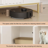 Halitaa Litter Box Enclosure, Modern Cat Litter Box Furniture Hidden Litter Box with Scratch Pad, Cat Washroom House End Table, Entryway Bench for Livingroom (White) Halitaa