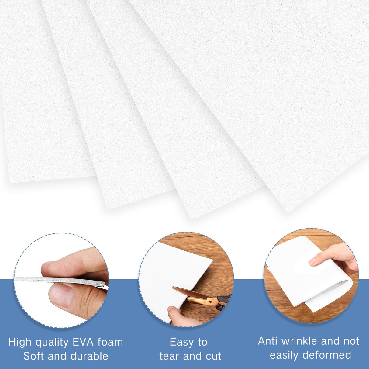 Innconee 30 Pcs Embroidery Puffy Foam 6 x 9 Inch 3mm EVA Foam Sheets for 3D Embroidery Crafts and Arts, Hand Sewing, DIY Projects, Cosplay Costumes, Quilting, Hats, Pillows, Bags(White) Innconee