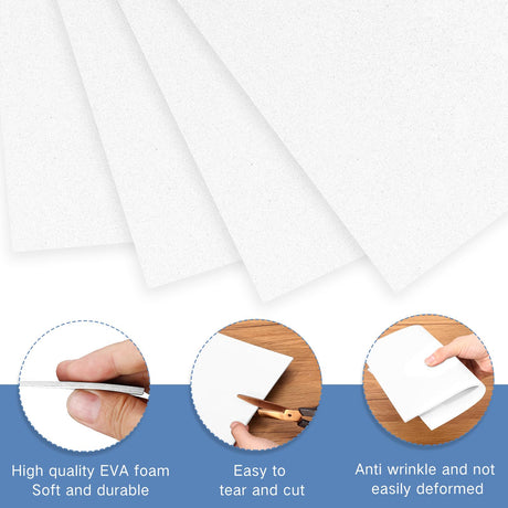 Innconee 30 Pcs Embroidery Puffy Foam 6 x 9 Inch 3mm EVA Foam Sheets for 3D Embroidery Crafts and Arts, Hand Sewing, DIY Projects, Cosplay Costumes, Quilting, Hats, Pillows, Bags(White) Innconee