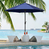 EliteShade USA 10-Year-Non-Fading 9Ft Market Umbrella Patio Umbrella Outdoor Table Umbrella with Ventilation, Navy Blue EliteShade