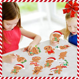 Yinder 48 Pcs Christmas Craft Kit Bulk Christmas DIY Arts and Crafts Tree Ornament Kit Make Your Own Xmas Tree Ornaments Self Adhesive Sticker Sheets for Xmas Decoration(Gingerbread Man) Yinder