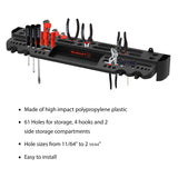 Tool Storage Shelf Wall Mount Utility Shelf Organizer Rack Has 61 Slots, 4 Hooks, 2 Compartments Garage Shelving and Tool Organizers by Stalwart Stalwart