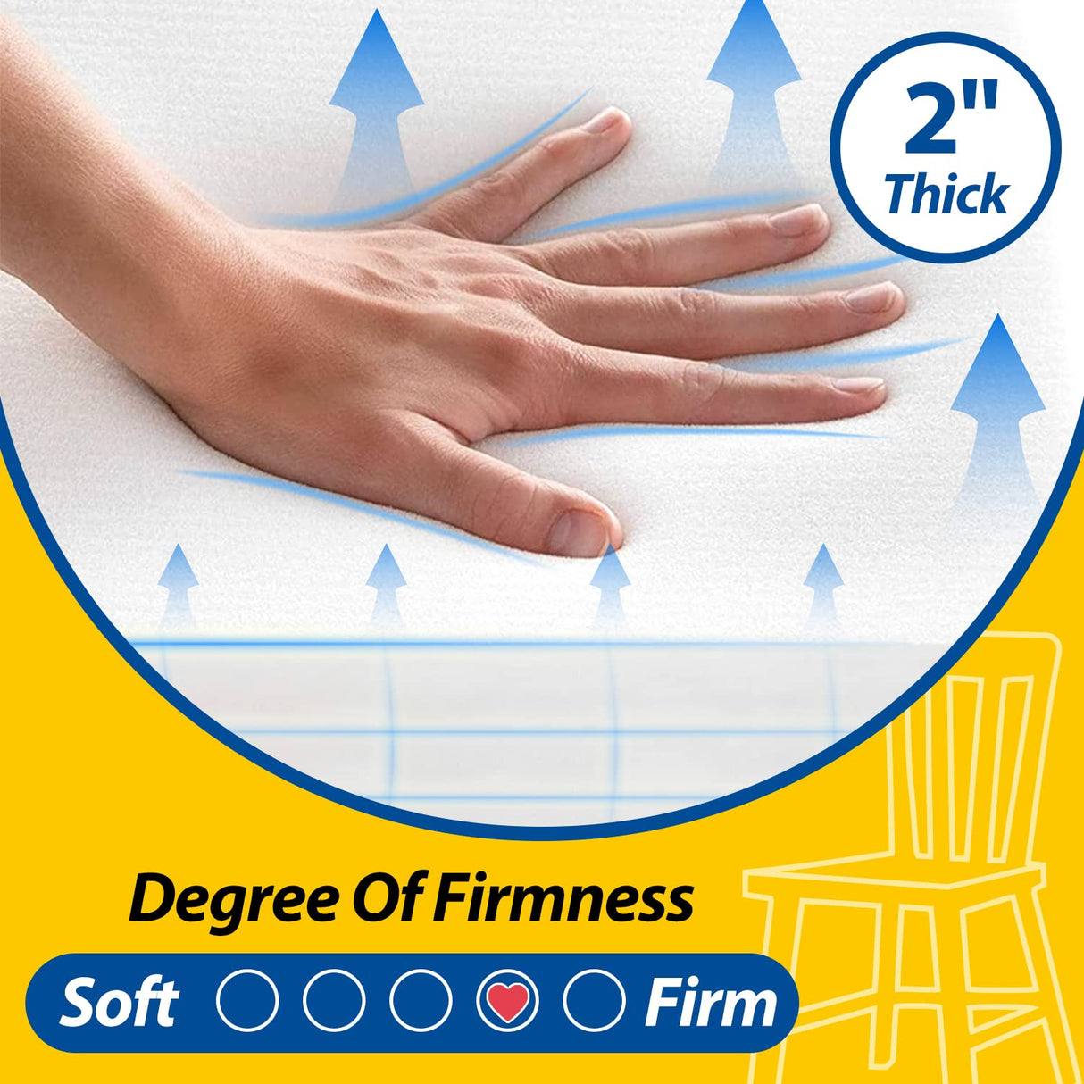 AAAAAcessories D-Shaped 2'' Thick Chair Cushions, Removable, Machine Washable Cover and Ties, Chair Pads for Indoor Dining Room and Kitchen Chairs, 17'' x 16'', Set of 4, Beige AAAAAcessories