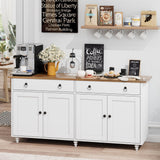 4 EVER WINNER Buffet Cabinet with Storage, 55" Sideboard Buffet Cabinet with 2 Drawers and 4 Doors, Modern Farmhouse Coffee Bar Cabinets, Wood Buffet Table for Kitchen, Dining Room, White 4 EVER WINNER