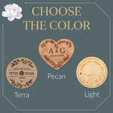 Personalized Wedding Coaster Rustic Decor - Wedding Favors Couple Gifts Wooden Save The Date Monogram Custom Cup Mug - Coasters Ceremony Invitations with Calendar (Hexagon) Enjoy The Wood