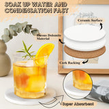 Ceramic Tiles for Crafts, GOH DODD 48 Pack Unglazed Blank Coasters White Tiles with 48 Cork Backing Pads for Alcohol Ink, Painting, Acrylic Pouring, DIY, Art Projects, Decorating, Round, 4 Inch GOH DODD