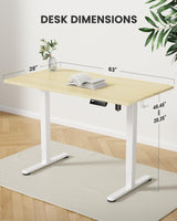 ErGear Height Adjustable Electric Standing Desk, 63x 28 Inches Sit Stand up Desk, Large Memory Computer Home Office Desk (Natural) ErGear