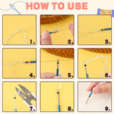 AUGSUN 13Pcs Punch Needle Kit, Punch Needle Tool Adjustable Punch Needle Embroidery Kits Wooden Handle Embroidery Pen for Embroidery Floss Cross Stitching Beginner AUGSUN