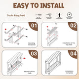 SMARTSTANDARD 46-Inch Long Console Table, Farmhouse Console Sofa Table, Solid Wood Entryway Table for Hallway, Living Room, Entrance, 2 Tiers, Easy Assembly, Natural Brown SMARTSTANDARD