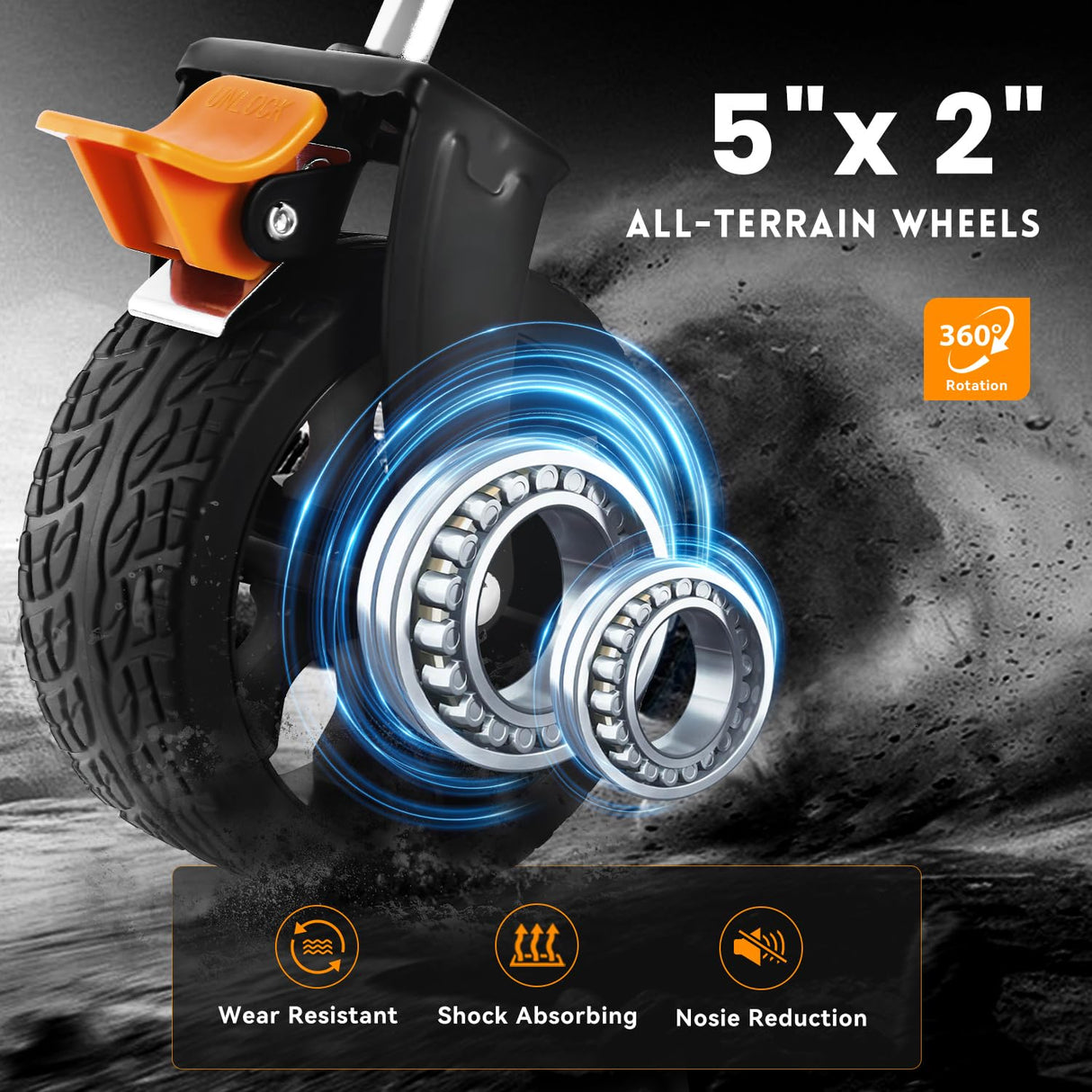 Hikzest Collapsible Wagon Cart Foldable, Utility Grocery Wagon with Wheels, Heavy Duty Lightweight Portable Folding Wagon for Outdoor Garden Sports and Shopping, Black Hikzest