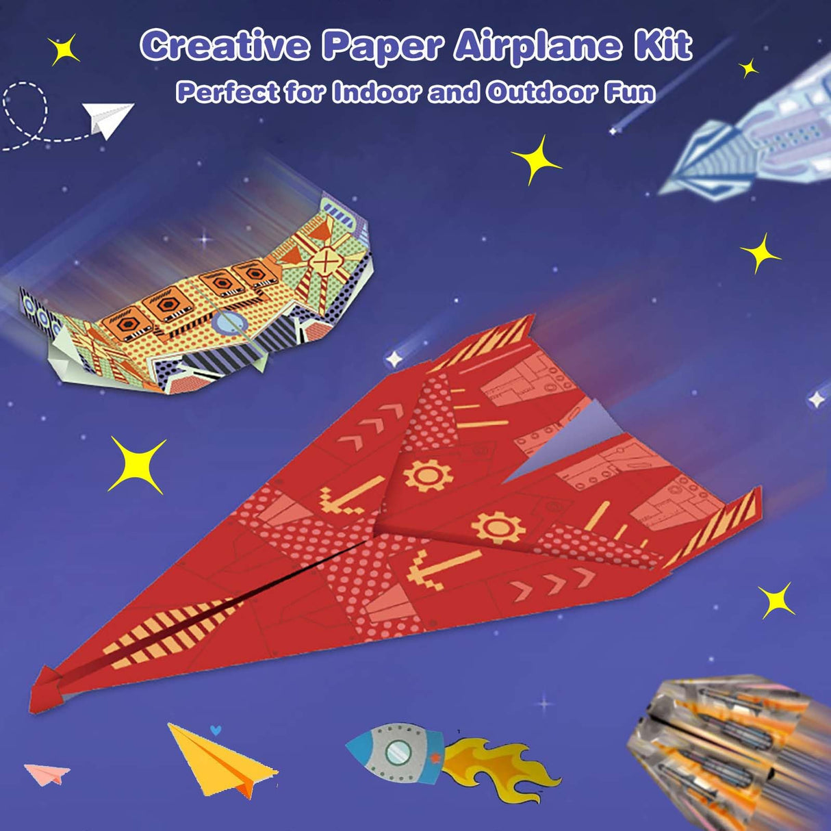 LEERYOUQU Kids Paper Airplane Kit, Creative Paper Airplane Book with 16 Classic Designs & 32 Planes Sheets, Origami Airplanes Kit for Kids Ages 8-12 +(New English Instructions) LEERYOUQU