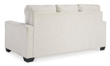 Signature Design by Ashley Rannis Coastal 2-in-1 Sofa Sleeper with Folding Gel Memory Foam Mattress, Full, White Signature Design by Ashley