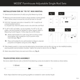 MODE Farmhouse Collection 1 1/8" Diameter Curtain Rod Set with Cottage Square Curtain Rod Finials and Steel Wall Mounted Adjustable Curtain Rod, Fits 36” to 72” Windows, Weathered Oak MODE