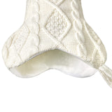 Malier Dog Christmas Stocking, Knit White Christmas Stocking for Dogs, Bone Shape Dog Stocking Christmas Large Pet Stockings Hanging Dog Christmas Stocking for Dogs Cats Pets (White) Malier