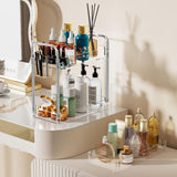 SPACEKEEPER 3 Tier Acrylic Storage Rolling Cart Clear Bathroom Cart Organizer, Transparency Laundry Room Organization Mobile Shelving Unit Multifunction Rolling Utility Cart for Office Living Room SPACEKEEPER