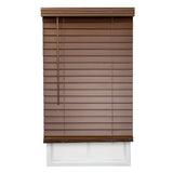 DEZ FURNISHINGS Cordless 2" Faux Wood Blind, 31" W x 72" H, Dark Oak DEZ FURNISHINGS