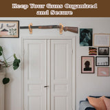 SCUNDA Wall Mount Gun Rack, Gun Rack for Wall, Wood Gun Rack for Shotguns, Rifles, Indoor Gun Wall Hanger for Home Office Storage Display, 2 Pack (Light Brown) SCUNDA