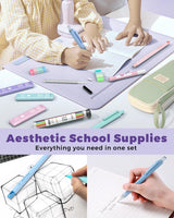 Four Candies 36PCS Aesthetic School Supplies, Mechanical Pencil Set 0.5mm, 0.7mm, 0.9mm & 2.0mm with 624 Lead Refills, Back to School Supplies for Writing & Drawing, Ideal Stationary Set Gift (Green) Four Candies