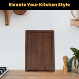 17” Walnut Cutting Board, Wooden Cutting Boards for Kitchen, Large Butcher Block Cutting Board, Large Cutting Board, Wood Cutting Boards for Kitchen with Juice Groove and Handles, Gift for Christmas Heimlove
