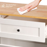 Betterhood Double Tilt Out Trash Cabinet Can Bin Kitchen 20 Gallon Wooden Free Standing Laundry Sorter,Recycling Cabinet with Hideaway Drawer, (White) Betterhood