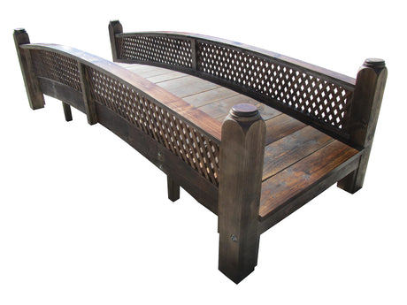 SamsGazebos 12-Foot Butterfly Garden Bridge Diamond Lattice Railings Commercial Grade SamsGazebos