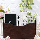 Suzile Wall Mounted File Holder Wood Magazine Holder Wall Hanging File Organizer for Office Mail Magazine Letter Paper Folder Organization(Brown) Suzile