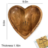 BIXMK Prayer Bowl,Prayer Bowl Wooden with Cards,Wooden Heart Prayer Bowl with Cross,Handcrafted Prayer Bowl for Women with 24 Prayer Cards,Wood Dough Bowl BIXMK