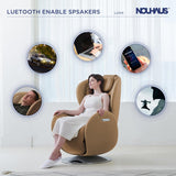 Nouhaus Luna Heated Massage Chair,Full Body Massaging Zero-Gravity Leisure Recliner with Low-Noise 3D Massage and Dual Sound Systems Modern Massage Chairs (Dark Caramel) Nouhaus
