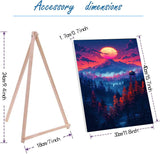 hyzsj Paint by Number for Adults Framed Canvas, DIY Moon Mountain Arts and Crafts for Adults Beginner with Wooden Easel, Paint Brushes, Acrylic Paint Set for Home Wall Decor（11.8x15.7inch hyzsj