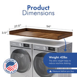 OfficeSimpli Washer Dryer Countertop, Made in USA, Non-Slip Pads, Laundry Room Wood Topper, Washer Dryer Cover for Top, Laundry Guard, Laundry Countertop (California Walnut, Standard (27.5" x 54")) OfficeSimpliUS
