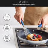 Misen Fish Silicone Spatula - Slotted Turner for Cooking - Perfect for Frying - Heat Resistant - Dishwasher Safe -1mm Thick Flexible Flipper - Soft Silicone Grip Handle for Easy Use Misen