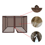 Gazebo Universal Replacement Mosquito Netting,10' x 12' Outdoor Canopy Net Screen 4-Panel Sidewall Curtain, with Zippers，Excluding Gazebo (Brown) Hisecome