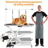 Upgraded 47” Electric Dog Grooming Table, 9"- 40" Height Adjustable Heavy Duty Electric Grooming Table with Anti Slip Tabletop, 3 Grooming Noose, for Dogs&Cats, White Towallmark