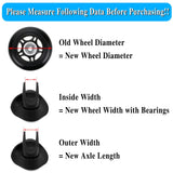 OwnMy 80mm x 24mm Luggage Suitcase Replacement Wheels, Rubber Swivel Caster Wheels Bearings Repair Kits, A Set of 2 OwnMy