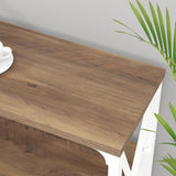 IBF Farmhouse Entryway Table, Wood TV Console Table, Rustic Metal Sofa Table, Industrial Hallway Tables with Storage Shelves, Modern Foyer Tables for Front Entry Way, White and Rustic Oak, 47 Inch IBF
