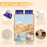 1500 Pcs Adjustable Jigsaw Puzzle Board with Drawers and Cover, 33.3"x24.3" Rotating Puzzle Table with Lazy Susan, Frame for Wall Art Display zoabhl