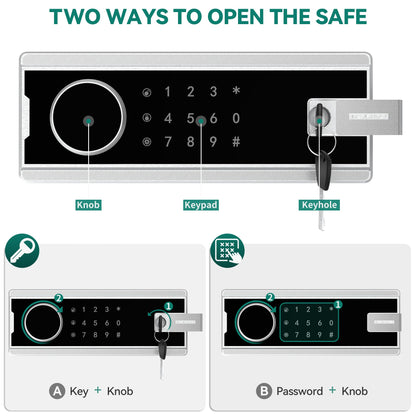 YITAHOME Safe with Drop Slot, 2.5 Cubic Feet Depository Drop Safes with Electronic Code Lock, Drop Safe for Business with Fireproof Document Bag, Deposit Cash Drop Box for Home Office Hotel