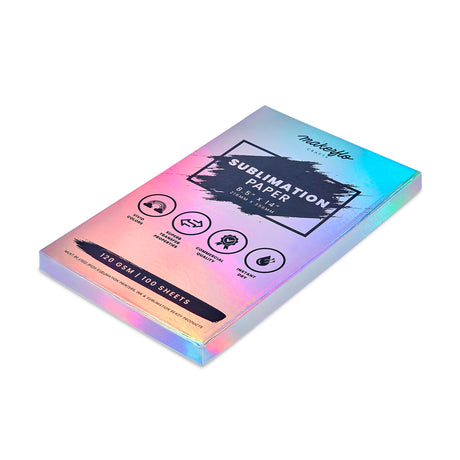 Makerflo Sublimation Paper 8.5 x 14 Inches 100 Sheets Heat Transfer Paper for Tumblers T-Shirts Phone Cases Mugs Printable Stickers Gifting Christmas DIY Enthusiast other Sublimation Blanks makerflo