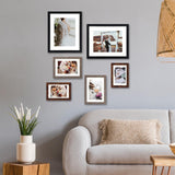 Fixwal Picture Frames Set, 15 Pack Wall Frame Set in 3 Different Finishes with Mat for Multiple Sizes Photos, Three 8x10, Six 5x7, Six 4x6 for Wall Gallery Decor, Hanging or Tabletop Display Fixwal