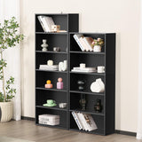 Sweetcrispy Industrial 5 Shelf Bookcase - Large 53 Inch Tall Floor Standing Open Bookshelf with Anti-Tipping Device for Home Office, Living Room, and Bedroom Storage, Black Sweetcrispy