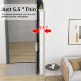 MAGINELS 4-Tier Slim Shoe Rack Organizer and Tall Storage for Closet,Hidden Thin Shoes Cabinet for Small Spaces,Narrow Shelves for Wall Behind Door,Entryway,White MAGINELS